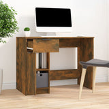 Desk Smoked Oak 100x50x75 cm Engineered Wood - Side View