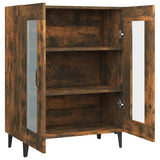 Sideboard Smoked Oak 69.5x34x90 cm Engineered Wood - Close-Up Angle