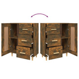 Sideboard Smoked Oak 69.5x34x90 cm Engineered Wood - Extra Image