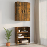 Hanging Wall Cabinet Smoked Oak 69.5x34x90 cm - Side View