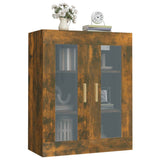Hanging Wall Cabinet Smoked Oak 69.5x34x90 cm - Close-Up Angle