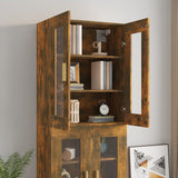 Hanging Wall Cabinet Smoked Oak 69.5x34x90 cm - Low Angle