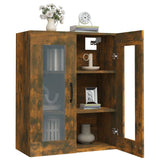 Hanging Wall Cabinet Smoked Oak 69.5x34x90 cm - Close-Up Angle