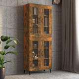 Hanging Wall Cabinet Smoked Oak 69.5x34x90 cm - Low Angle