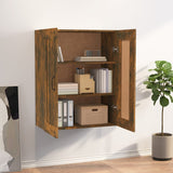 Hanging Wall Cabinet Smoked Oak 69.5x32.5x90 cm - Side View