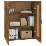 Hanging Wall Cabinet Smoked Oak 69.5x32.5x90 cm - Top-Down View