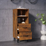 Sideboard Smoked Oak 34.5x34x90 cm Engineered Wood - Side View