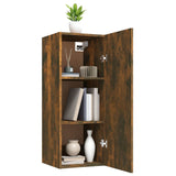 Hanging Wall Cabinet Smoked Oak 34.5x34x90 cm Engineered Wood - 45-Degree Angle