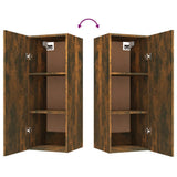 Hanging Wall Cabinet Smoked Oak 34.5x34x90 cm Engineered Wood