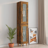 Hanging Wall Cabinet Smoked Oak 34.5x34x90 cm - Side View