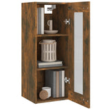 Hanging Wall Cabinet Smoked Oak 34.5x34x90 cm - Rear View