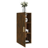 Wall Cabinet Smoked Oak 35x34x90 cm Engineered Wood - Top-Down View