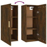 Wall Cabinet Smoked Oak 35x34x90 cm Engineered Wood - Low Angle