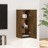 Hanging Cabinet Smoked Oak 35x34x90 cm Engineered Wood - Side View