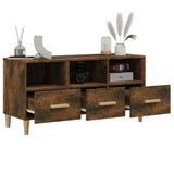 TV Cabinet Smoked Oak 102x36x50 cm Engineered Wood - 45-Degree Angle