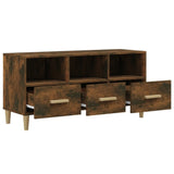 TV Cabinet Smoked Oak 102x36x50 cm Engineered Wood - Close-Up Angle