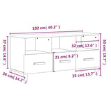 TV Cabinet Smoked Oak 102x36x50 cm Engineered Wood - Extra Image