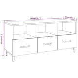 TV Cabinet Smoked Oak 102x35x50 cm Engineered Wood