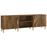 TV Cabinet Smoked Oak 150x30x50 cm Engineered Wood - Front View