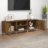 TV Cabinet Smoked Oak 150x30x50 cm Engineered Wood - Side View