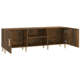 TV Cabinet Smoked Oak 150x30x50 cm Engineered Wood - 45-Degree Angle
