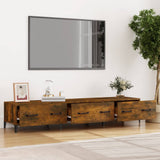TV Cabinet Smoked Oak 150x34.5x30 cm Engineered Wood - Side View