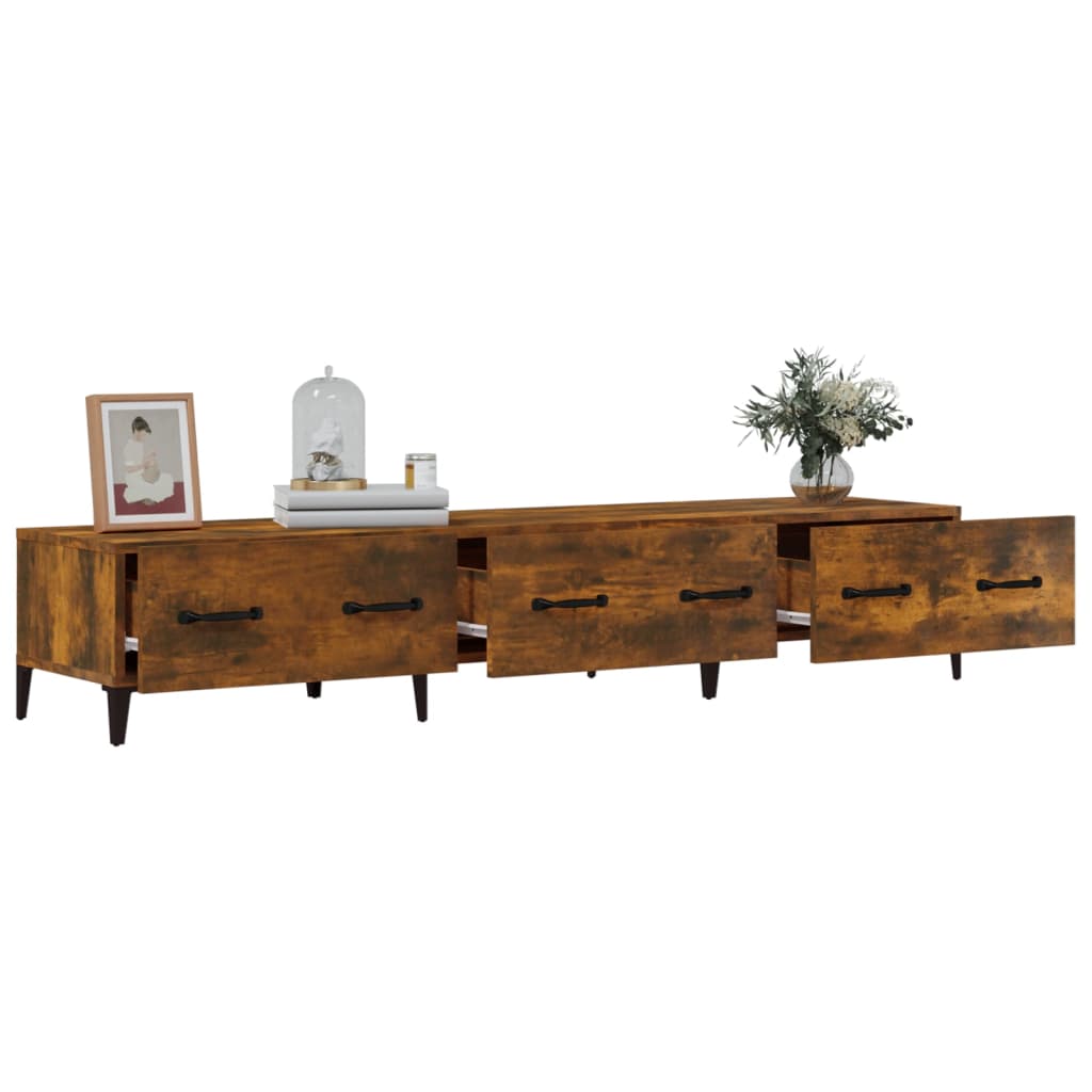 TV Cabinet Smoked Oak 150x34.5x30 cm Engineered Wood