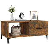 Coffee Table Smoked Oak 90x50x40 cm Engineered Wood - 45-Degree Angle