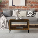 Coffee Table Smoked Oak 60x50x40 cm Engineered Wood - 45-Degree Angle