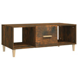 Coffee Table Smoked Oak 102x50x40 cm Engineered Wood - Front View