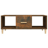 Coffee Table Smoked Oak 102x50x40 cm Engineered Wood - Side View