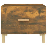 Coffee Tables 2 pcs Smoked Oak 50x50x40 cm Engineered Wood - Close-Up Angle