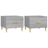 Coffee Tables 2 pcs Grey Sonoma 50x50x40 cm Engineered Wood - Front View