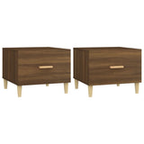 Coffee Tables 2 pcs Brown Oak 50x50x40 cm Engineered Wood - Front View
