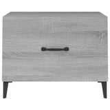 Coffee Tables with Metal Legs 2 pcs Grey Sonoma 50x50x40 cm - Close-Up Angle