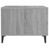 Coffee Tables with Metal Legs 2 pcs Grey Sonoma 50x50x40 cm - Low Angle