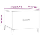 Coffee Tables with Metal Legs 2 pcs Grey Sonoma 50x50x40 cm