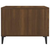 Coffee Tables with Metal Legs 2 pcs Brown Oak 50x50x40 cm - Low Angle
