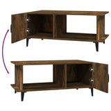 Coffee Table Smoked Oak 90x50x40 cm Engineered Wood - 45-Degree Angle