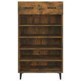 Shoe Cabinet Smoked Oak 60x35x105 cm Engineered Wood - Rear View