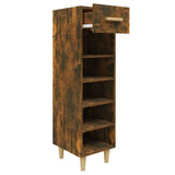Shoe Cabinet Smoked Oak 30x35x105 cm Engineered Wood - Side View