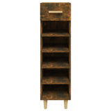 Shoe Cabinet Smoked Oak 30x35x105 cm Engineered Wood - Top-Down View