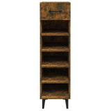 Shoe Cabinet Smoked Oak 30x35x105 cm Engineered Wood - Top-Down View
