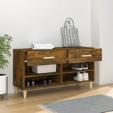 Shoe Cabinet Smoked Oak 102x35x55 cm Engineered Wood - Side View