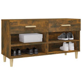 Shoe Cabinet Smoked Oak 102x35x55 cm Engineered Wood - Top-Down View