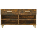 Shoe Cabinet Smoked Oak 102x35x55 cm Engineered Wood - Rear View