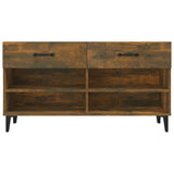 Shoe Cabinet Smoked Oak 102x35x55 cm Engineered Wood - Rear View
