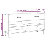 Shoe Cabinet Smoked Oak 102x35x55 cm Engineered Wood