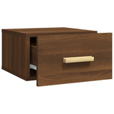 Wall-mounted Bedside Cabinets 2 pcs Brown Oak 35x35x20 cm - Rear View