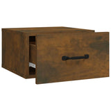 Wall-mounted Bedside Cabinets 2 pcs Smoked Oak 35x35x20 cm - Rear View